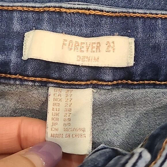 Forever 21 Denim Medium Blue Skinny Jeans Women size 27 Casual high waisted - Picture 5 of 7